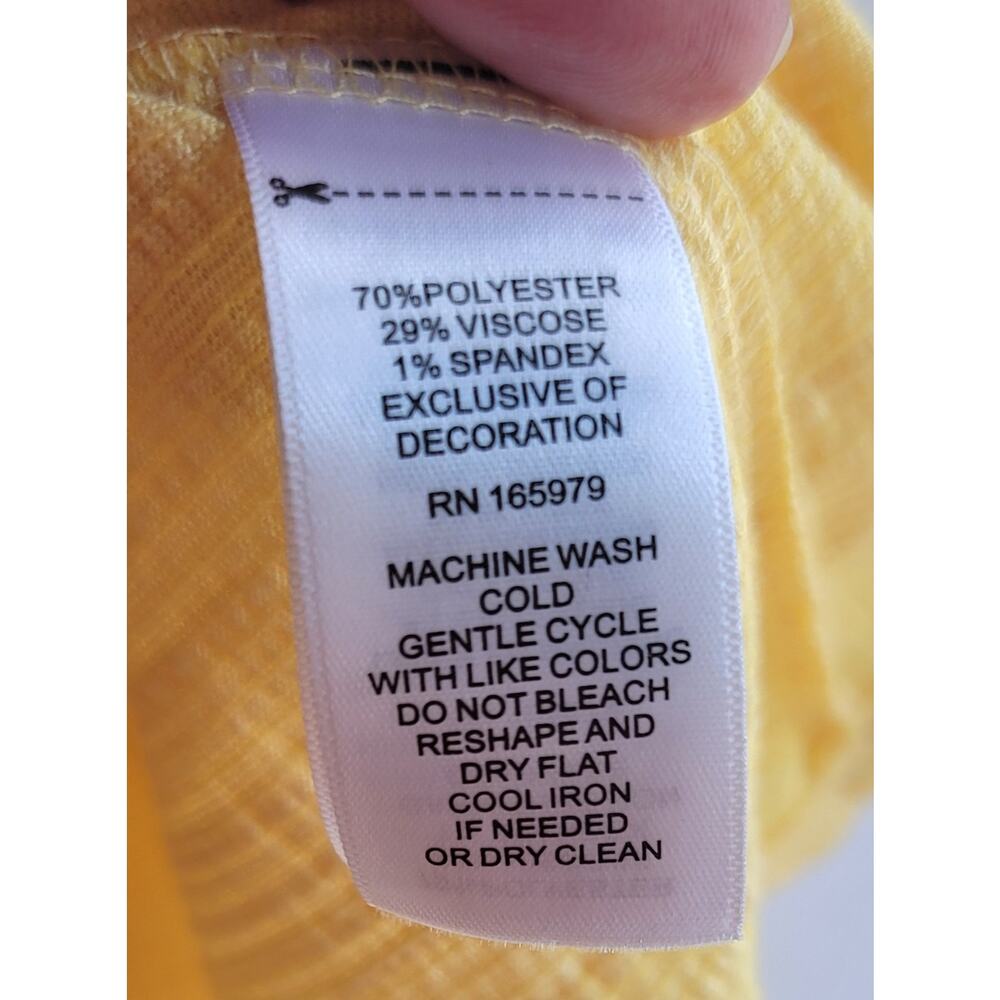NWT Cable & Gauge Popcorn Yellow Embroidered V-Neck Top Size XL Boho Textured - Picture 14 of 16